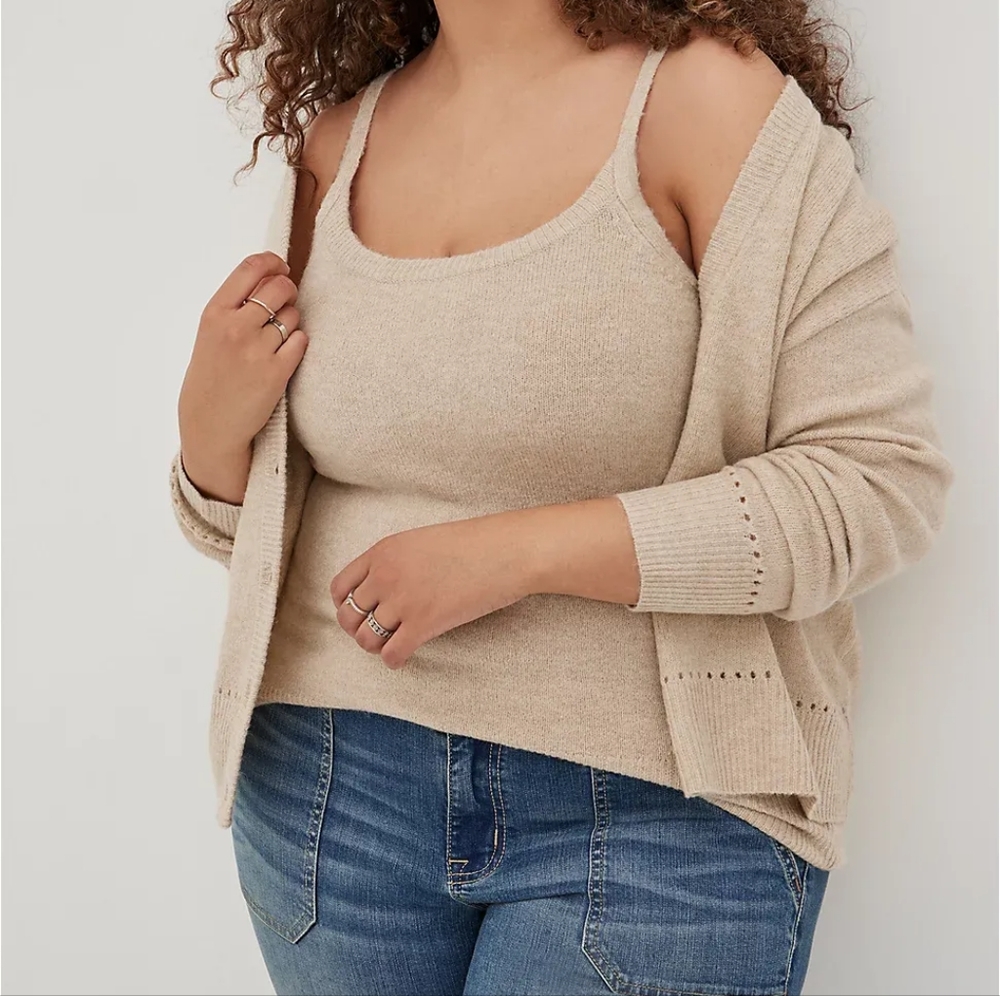 Torrid Sweater Cami Tan Taupe 3 3X